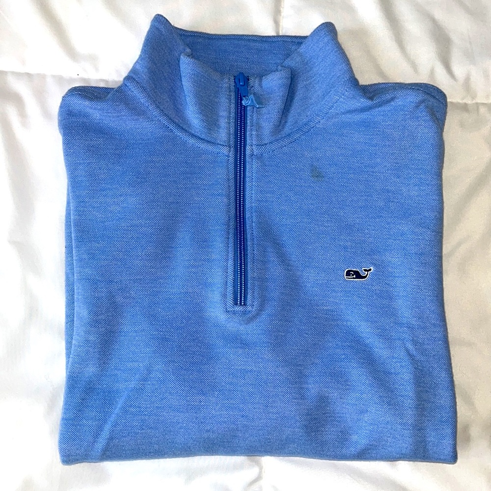 Vineyard Vines, M, Light Blue 1/4” Zip